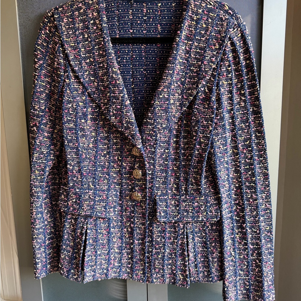 Elegant Multicolor Tweed Women's Jacket